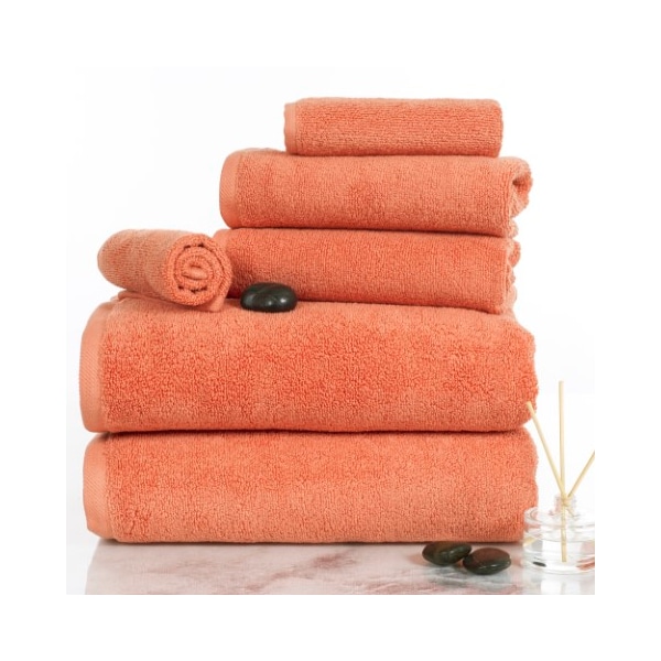 Hastings Home 6-piece 100-percent Cotton Towel Set with 2 Bath Towels, 2 Hand Towels and 2 Washcloths (Brick) 228291FGG - main